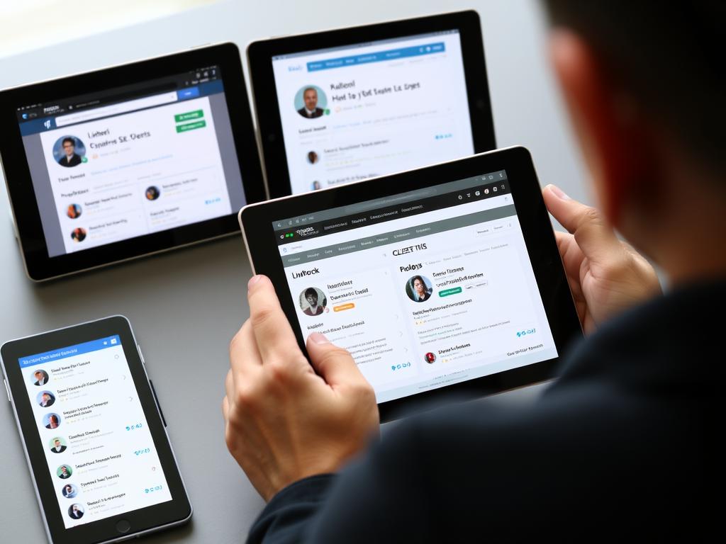 Researching SEO experts on professional platforms