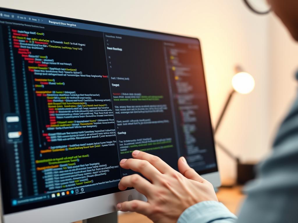 Technical SEO expert reviewing website code