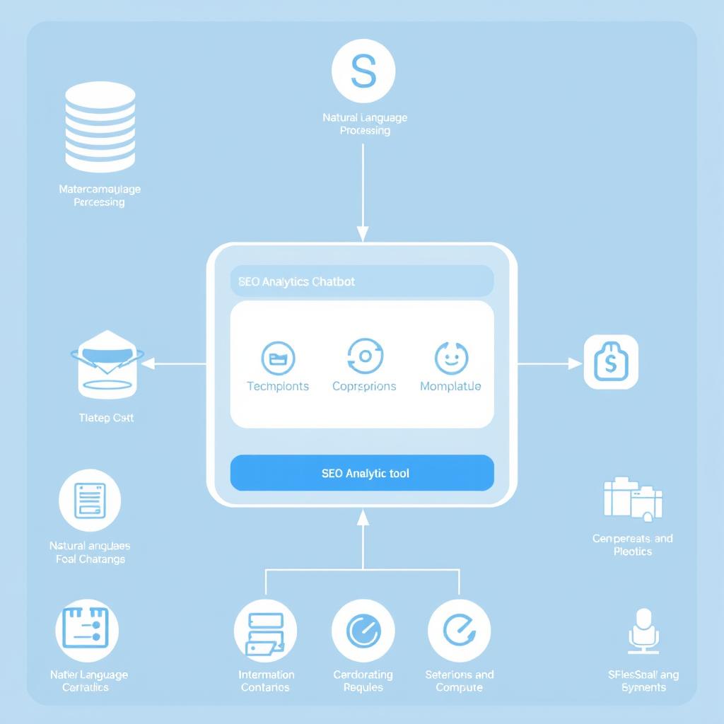 Database-driven chatbot architecture showing data flow between user interactions and SEO strategy